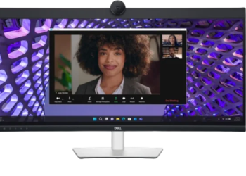 Dell P3424WEB Curved Conferencing Monitor, 34″ WQHD IPS Display, 60Hz Refresh Rate, Up To 5ms Response Time, 3800R Curved, Height, Swivel & Tilt Adjustability, Built-In Camera & Speaker | P3424WEB